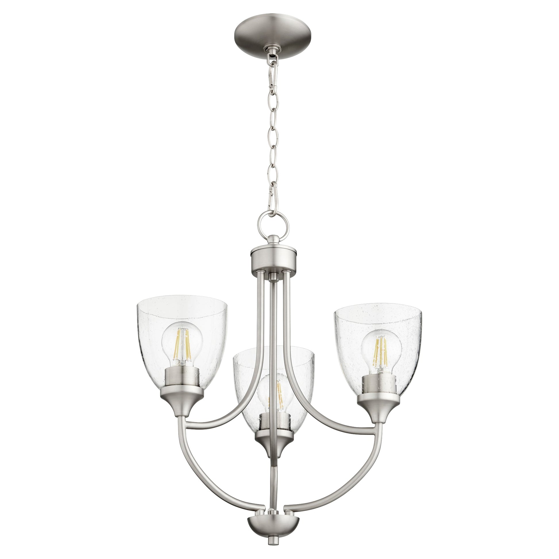 Quorum Enclave 6059-3-265 Chandelier - Satin Nickel W/ Clear/seeded