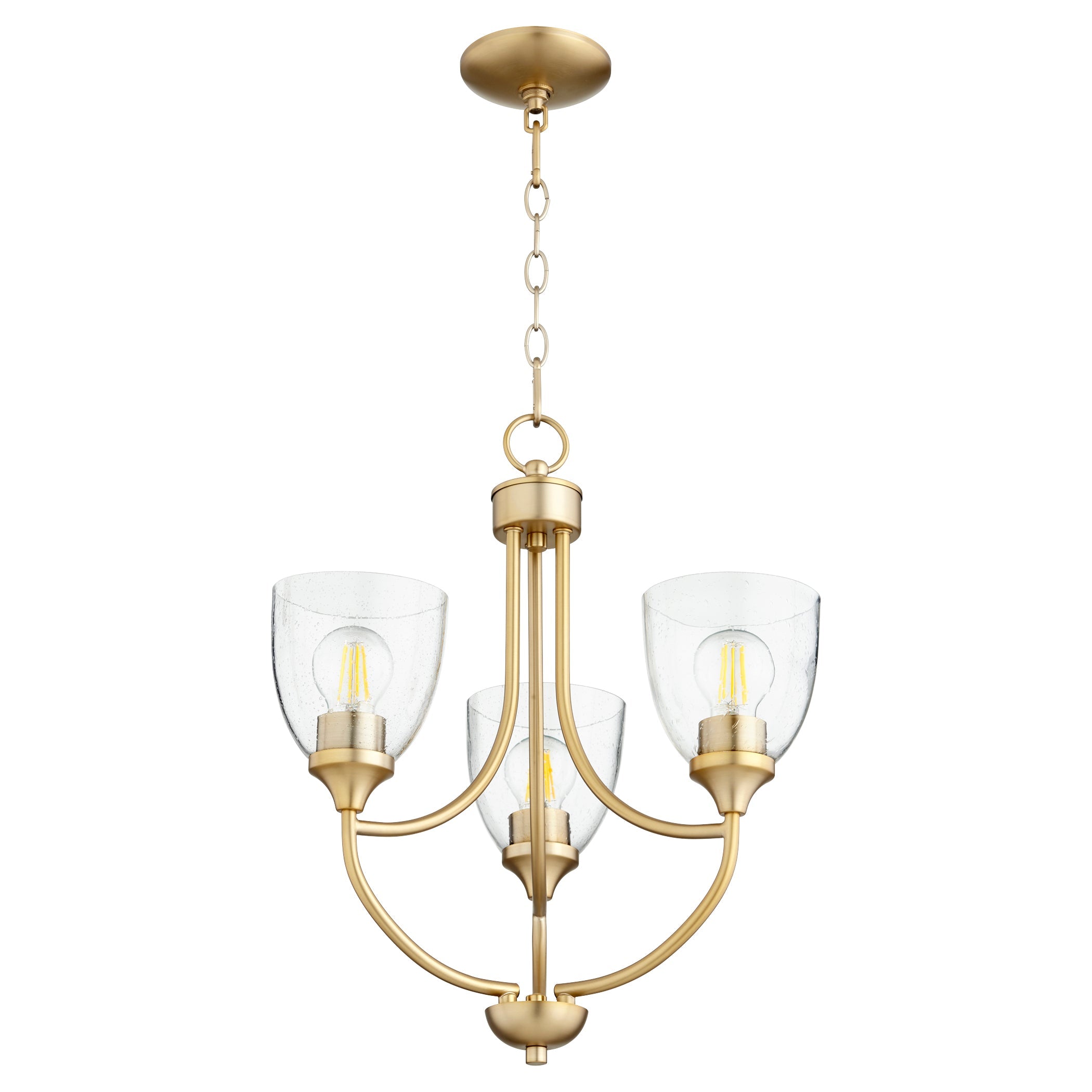 Quorum Enclave 6059-3-280 Chandelier - Aged Brass W/ Clear/seeded