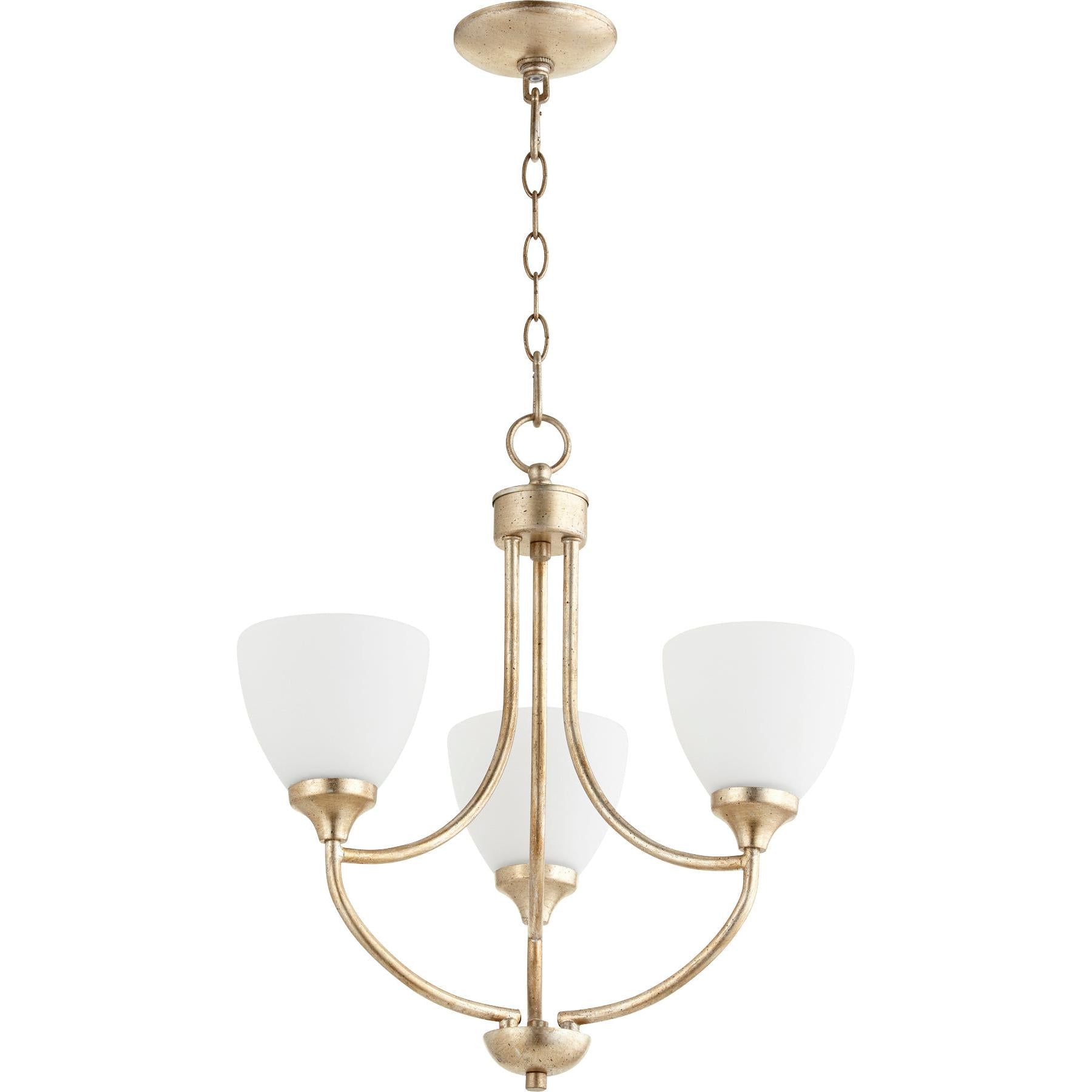 Quorum Enclave 6059-3-60 Chandelier - Aged Silver Leaf