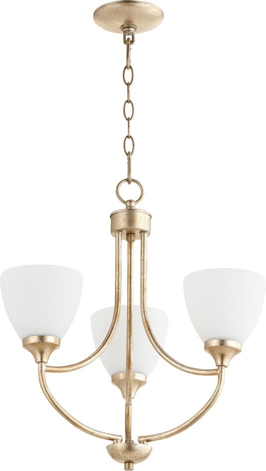 Quorum Enclave 6059-3-60 Chandelier - Aged Silver Leaf