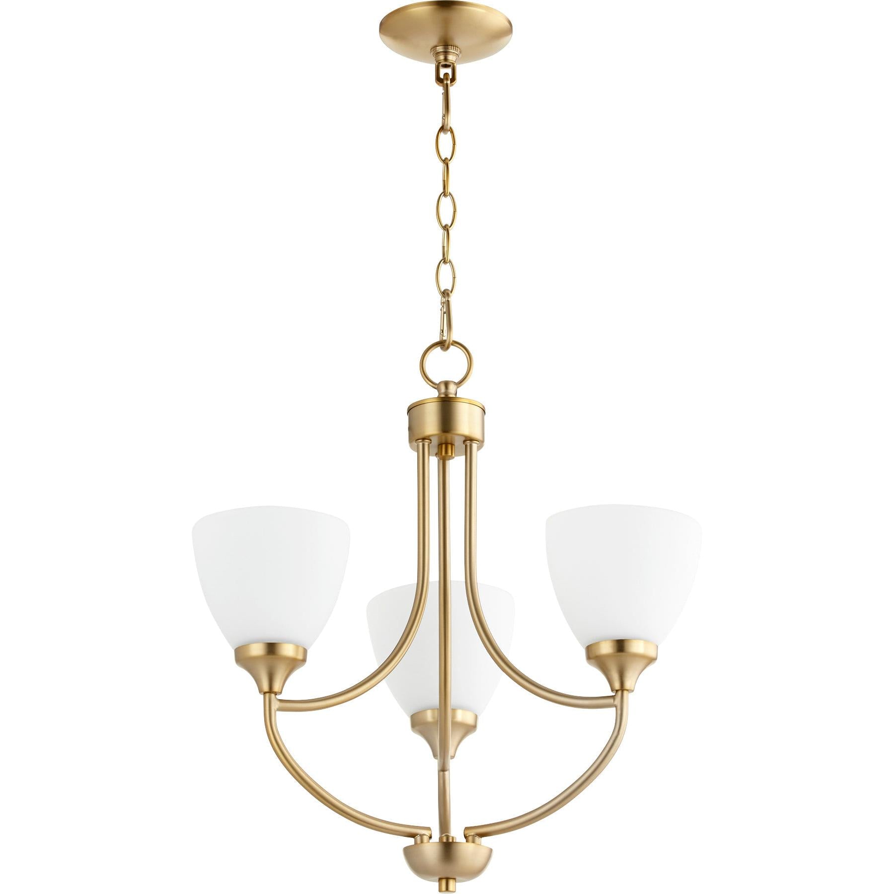 Quorum Enclave 6059-3-80 Chandelier - Aged Brass