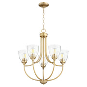 Quorum Enclave 6059-5-280 Chandelier - Aged Brass W/ Clear/seeded