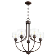 Quorum Enclave 6059-5-286 Chandelier - Oiled Bronze W/ Clear/seeded