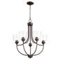 Quorum Enclave 6059-5-286 Chandelier - Oiled Bronze W/ Clear/seeded
