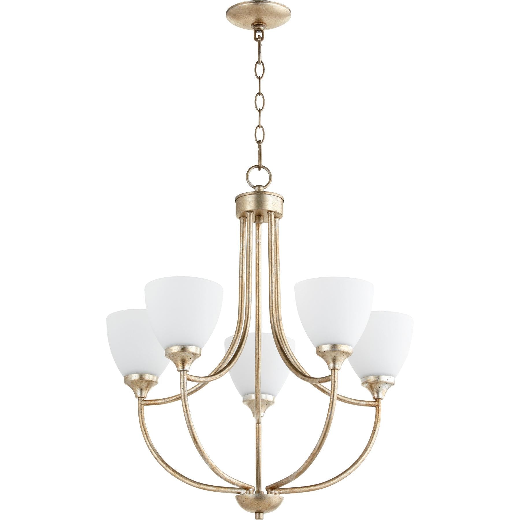 Quorum Enclave 6059-5-60 Chandelier - Aged Silver Leaf