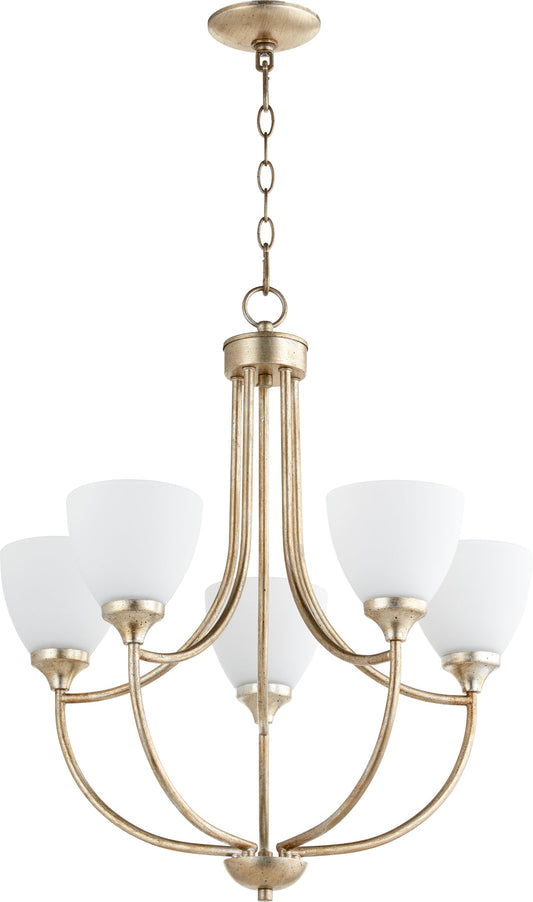 Quorum Enclave 6059-5-60 Chandelier - Aged Silver Leaf