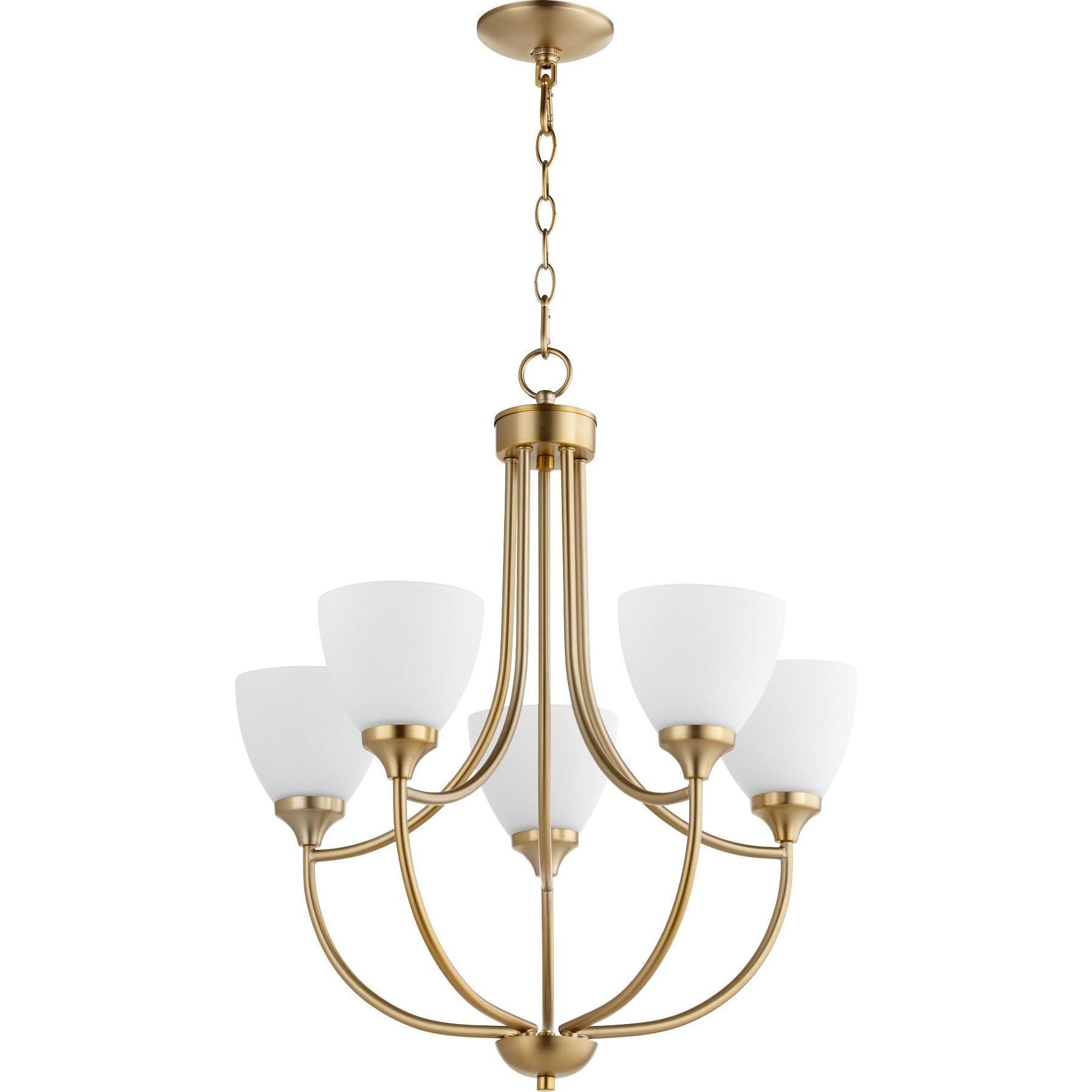 Quorum Enclave 6059-5-80 Chandelier - Aged Brass