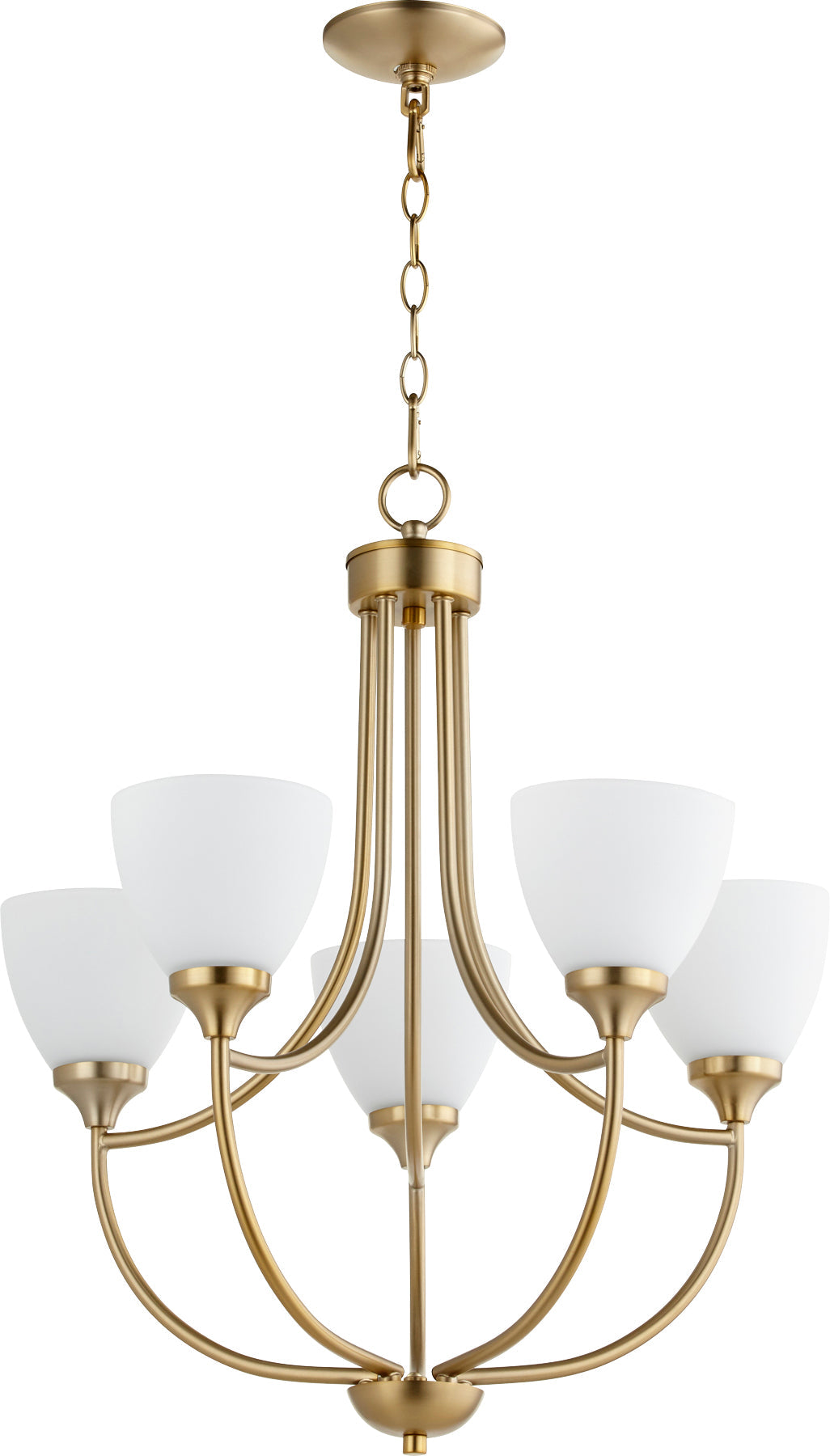 Quorum Enclave 6059-5-80 Chandelier - Aged Brass