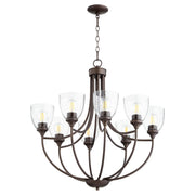 Quorum Enclave 6059-8-286 Chandelier - Oiled Bronze W/ Clear/seeded