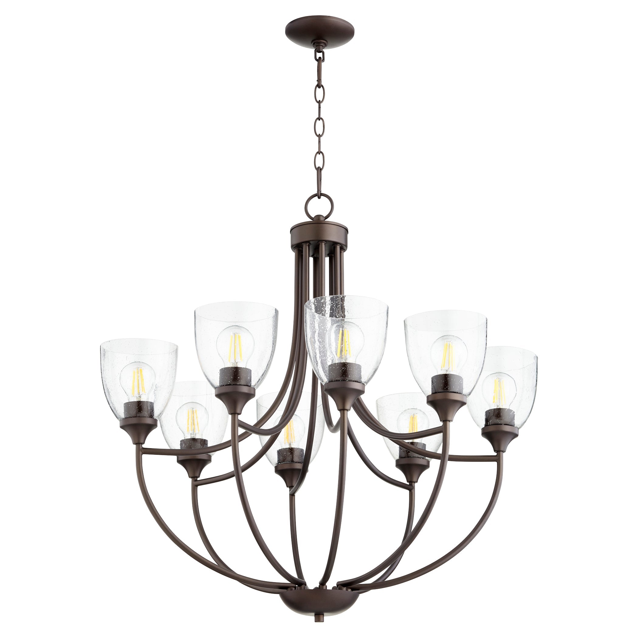 Quorum Enclave 6059-8-286 Chandelier - Oiled Bronze W/ Clear/seeded