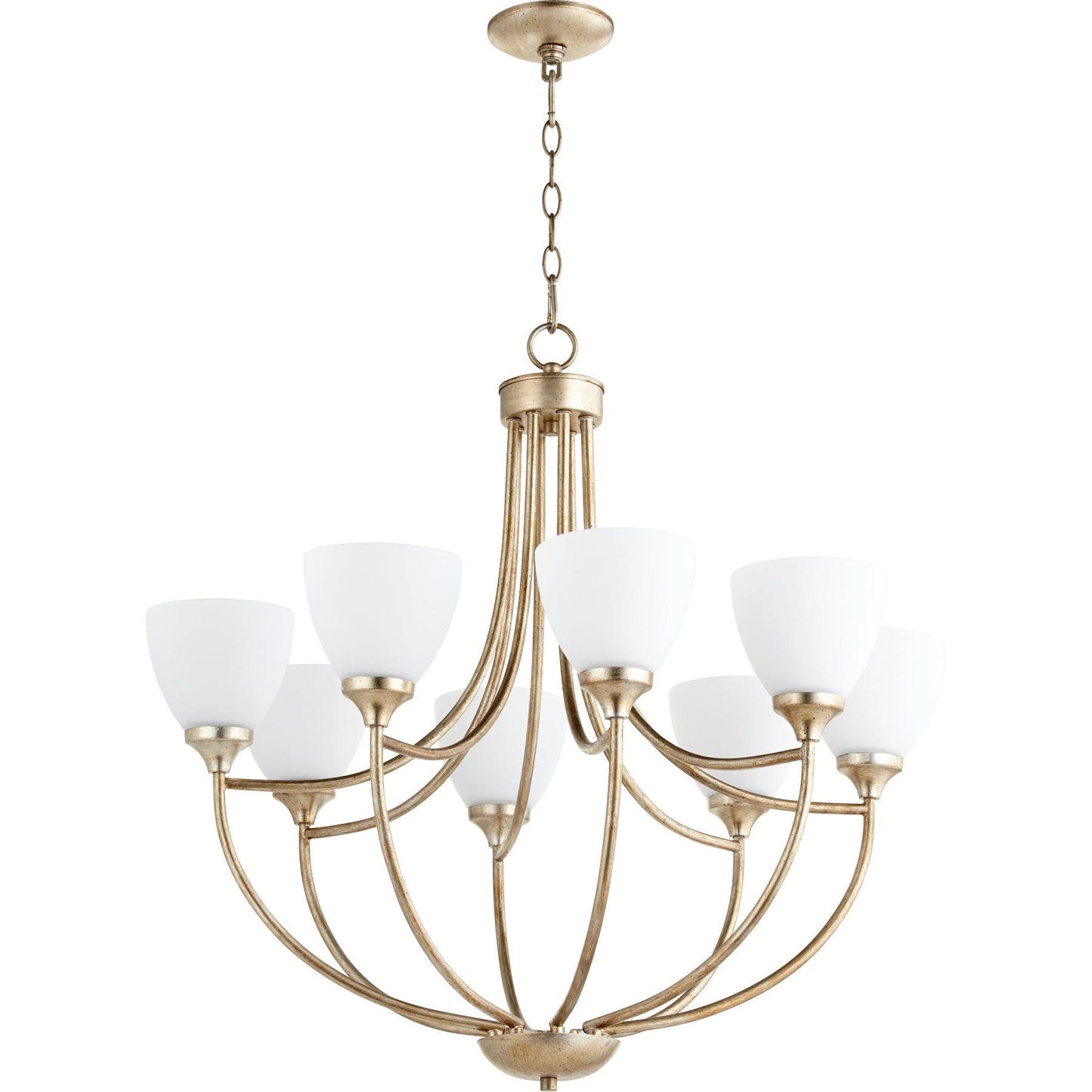 Quorum Enclave 6059-8-60 Chandelier - Aged Silver Leaf