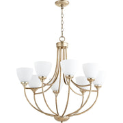 Quorum Enclave 6059-8-60 Chandelier - Aged Silver Leaf