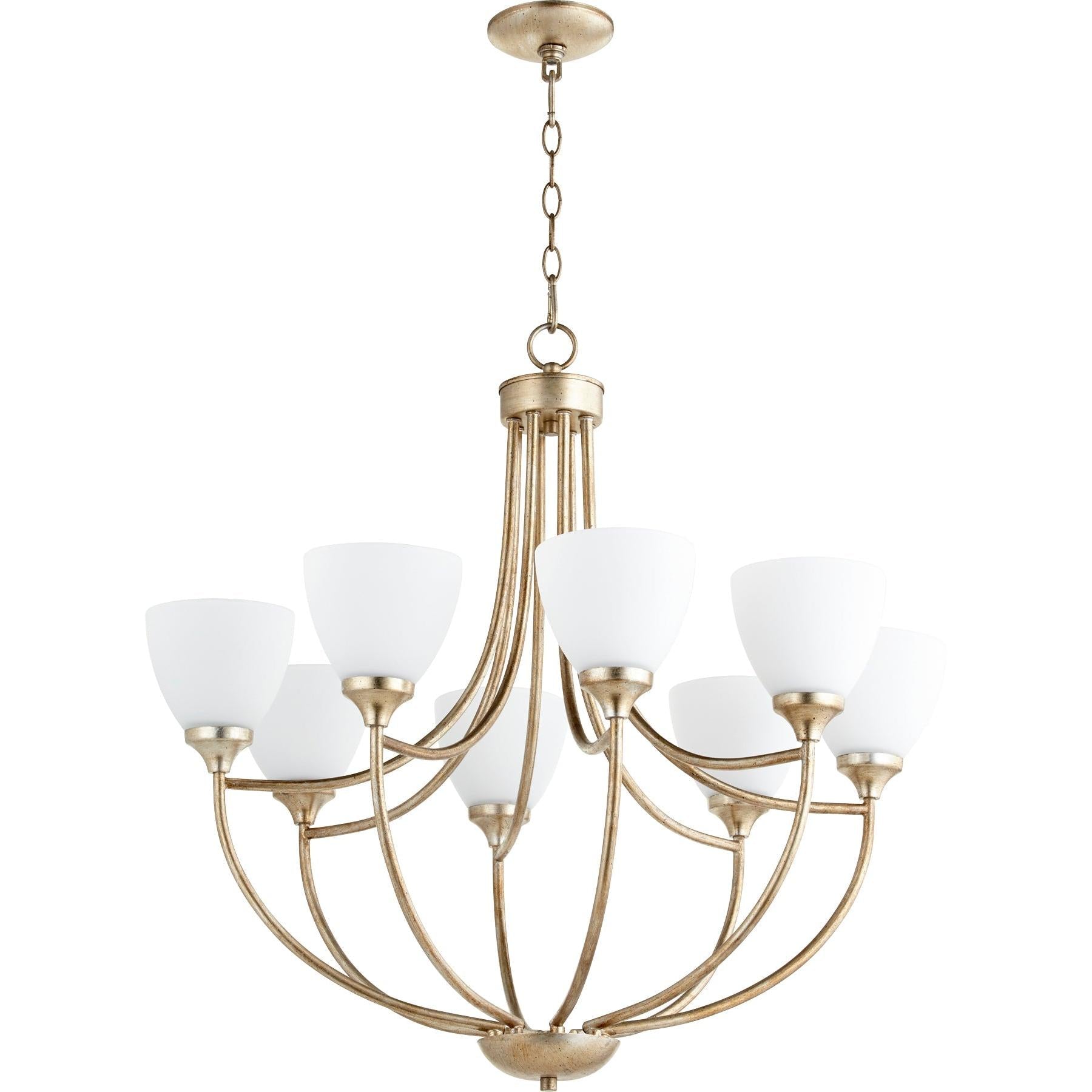 Quorum Enclave 6059-8-60 Chandelier - Aged Silver Leaf