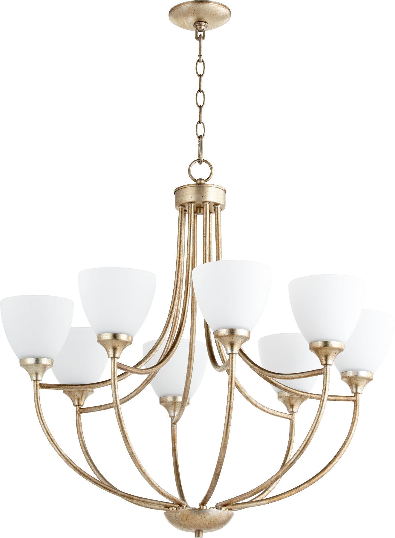 Quorum Enclave 6059-8-60 Chandelier - Aged Silver Leaf