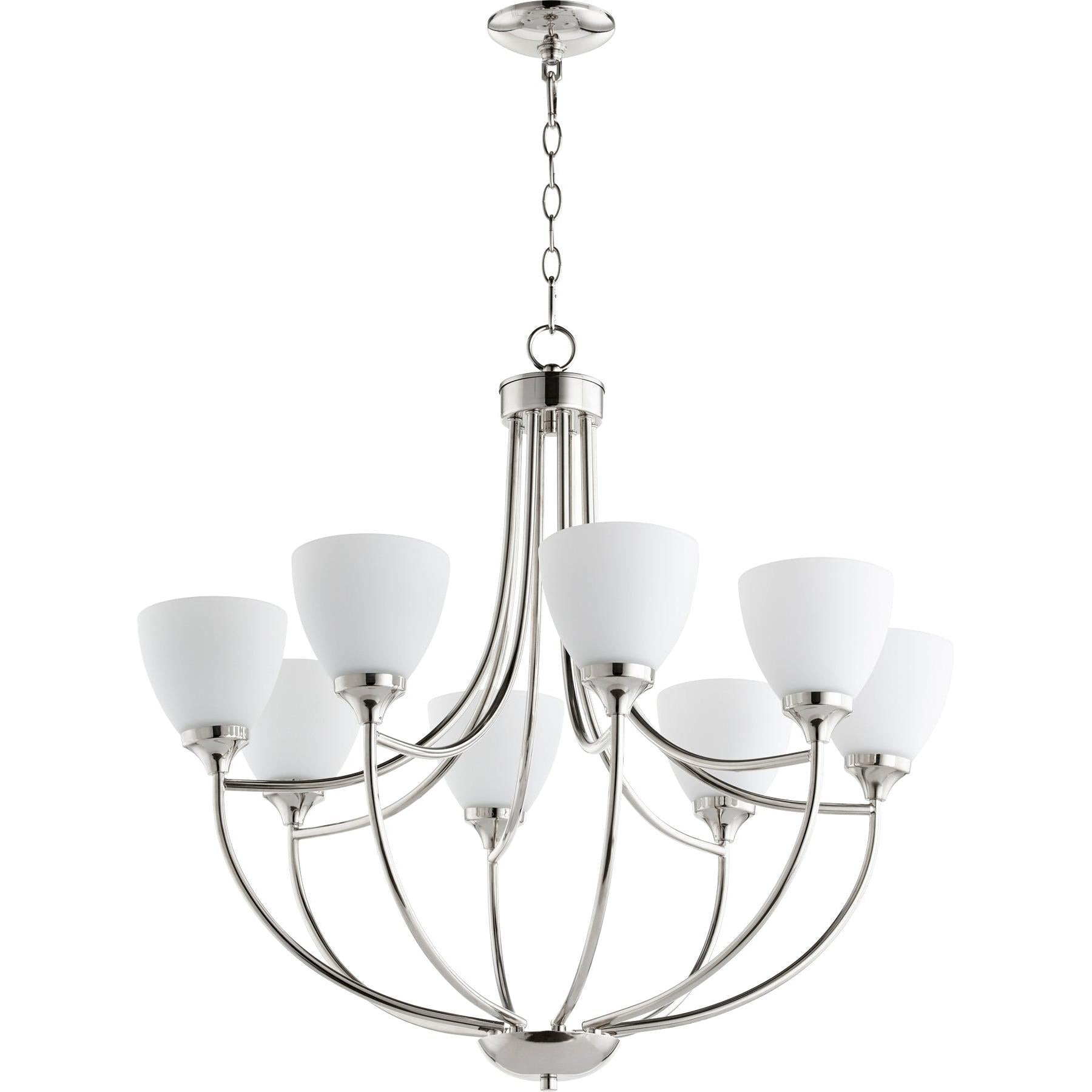 Quorum Enclave 6059-8-62 Chandelier - Polished Nickel