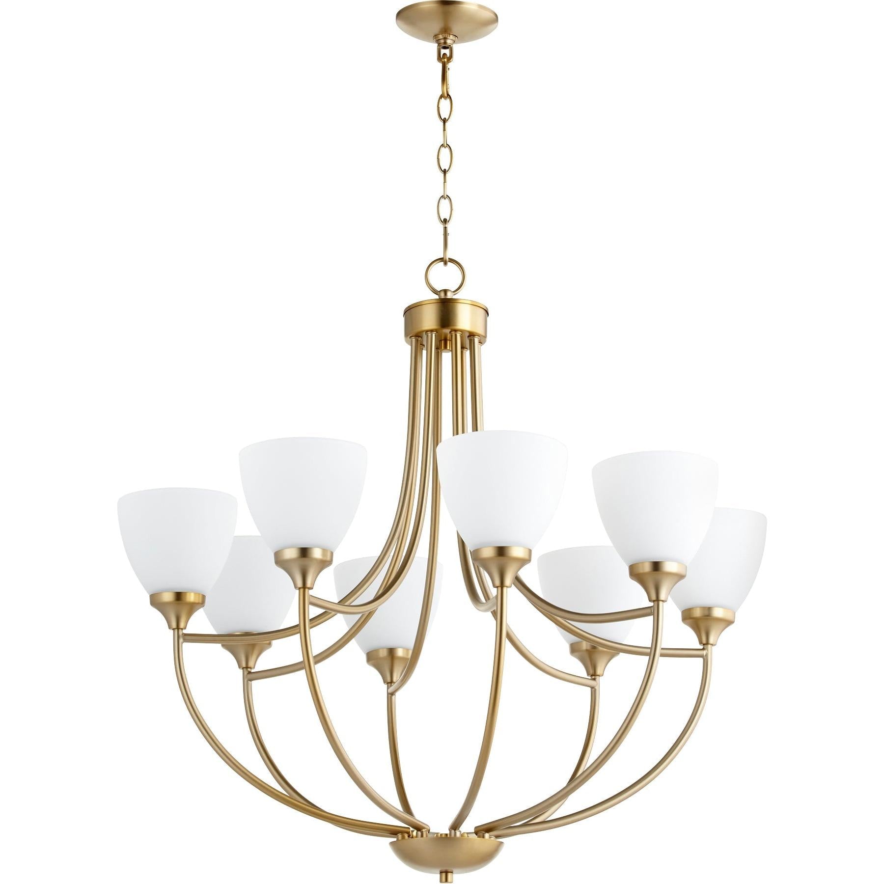 Quorum Enclave 6059-8-80 Chandelier - Aged Brass