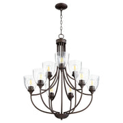 Quorum Enclave 6059-9-286 Chandelier - Oiled Bronze W/ Clear/seeded