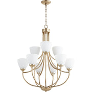 Quorum Enclave 6059-9-60 Chandelier - Aged Silver Leaf