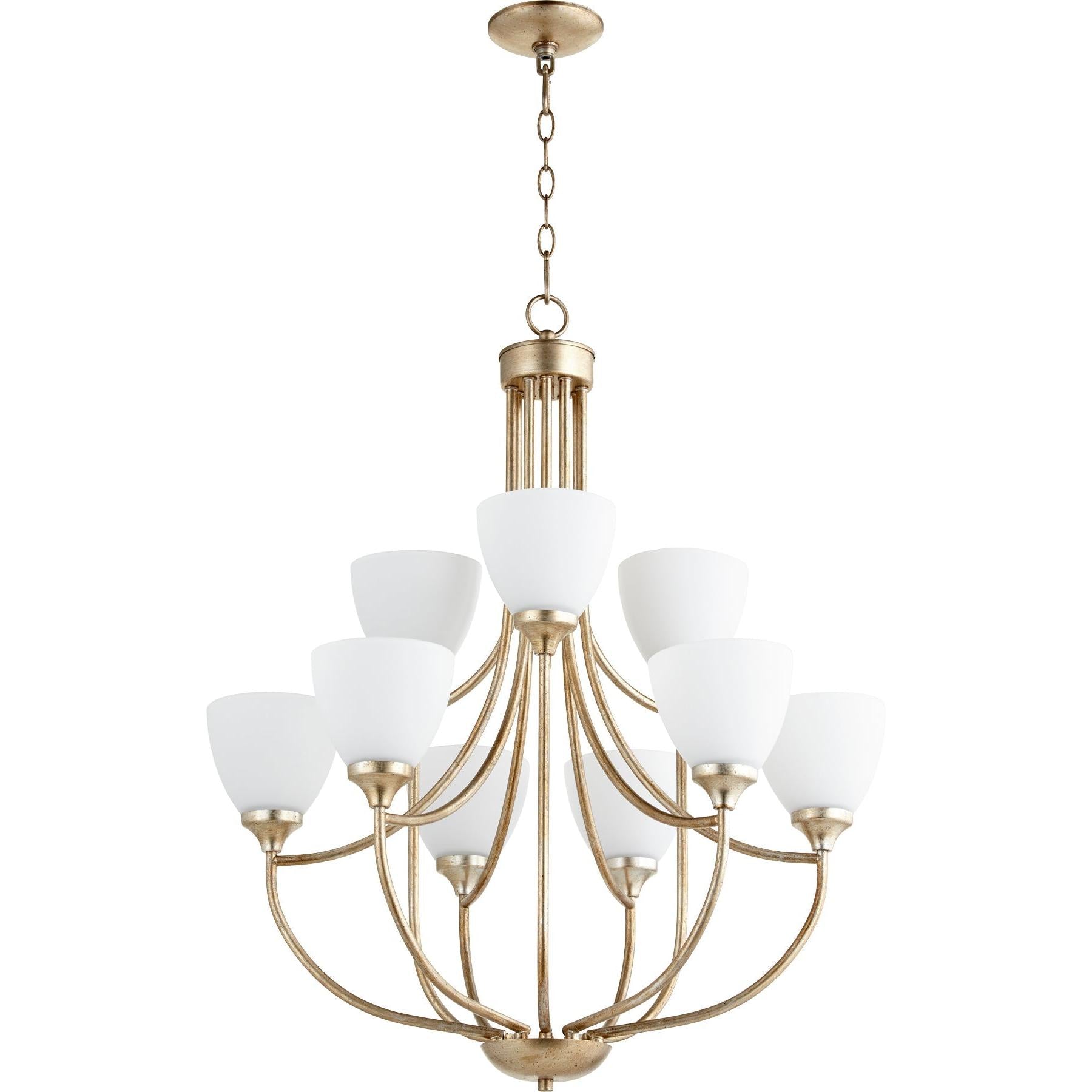 Quorum Enclave 6059-9-60 Chandelier - Aged Silver Leaf