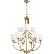 Quorum Enclave 6059-9-80 Chandelier - Aged Brass