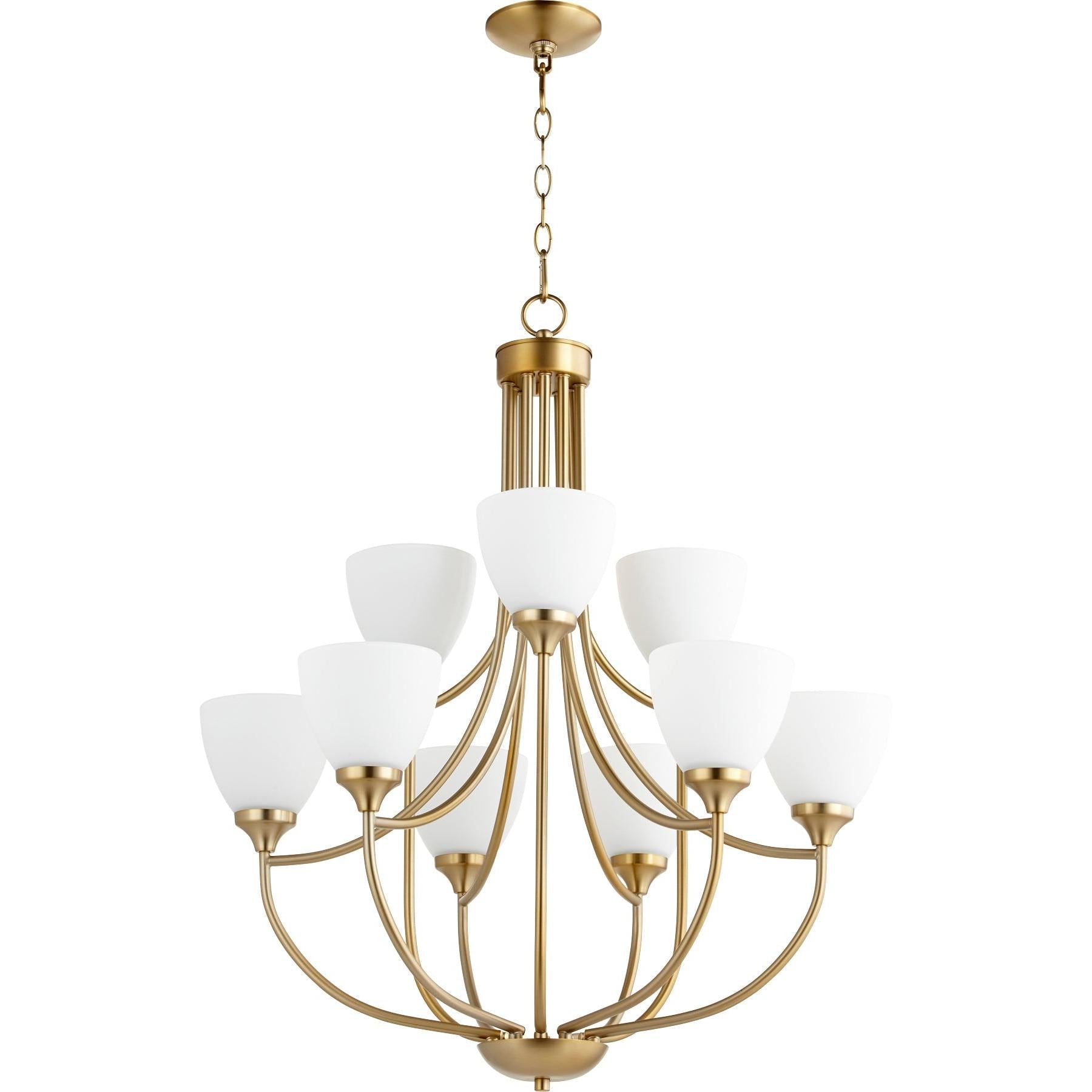 Quorum Enclave 6059-9-80 Chandelier - Aged Brass