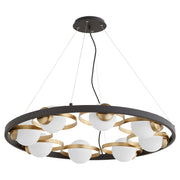 Quorum Nimbus 606-8-6980 Chandelier - Textured Black W/ Aged Brass