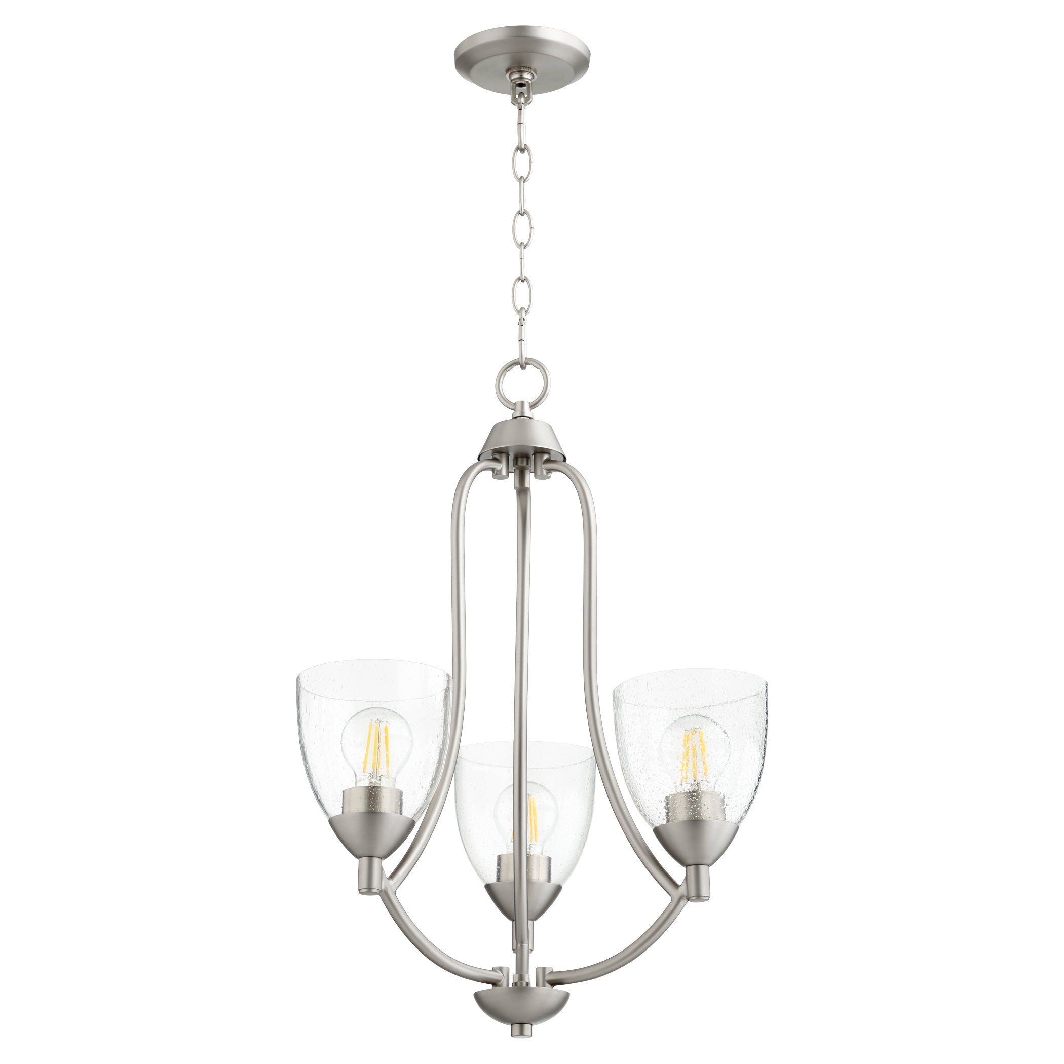 Quorum Barkley 6069-3-265 Chandelier - Satin Nickel W/ Clear/seeded
