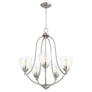 Quorum Barkley 6069-5-265 Chandelier - Satin Nickel W/ Clear/seeded