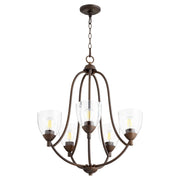 Quorum Barkley 6069-5-286 Chandelier - Oiled Bronze W/ Clear/seeded