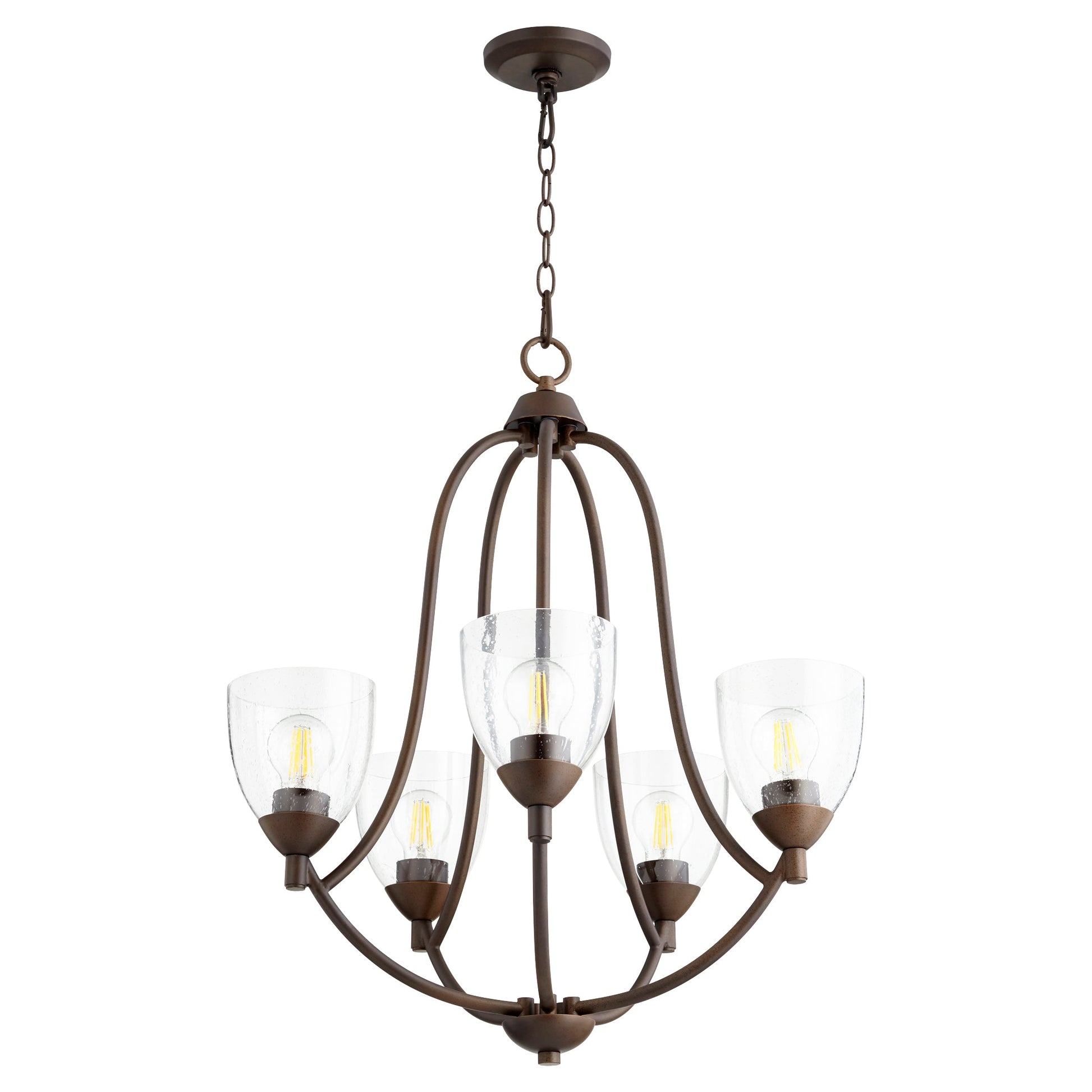 Quorum Barkley 6069-5-286 Chandelier - Oiled Bronze W/ Clear/seeded