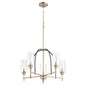 Quorum Espy 607-5-6980 Chandelier - Textured Black W/ Aged Brass