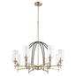 Quorum Espy 607-8-6980 Chandelier - Textured Black W/ Aged Brass