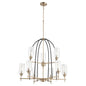 Quorum Espy 607-9-6980 Chandelier - Textured Black W/ Aged Brass