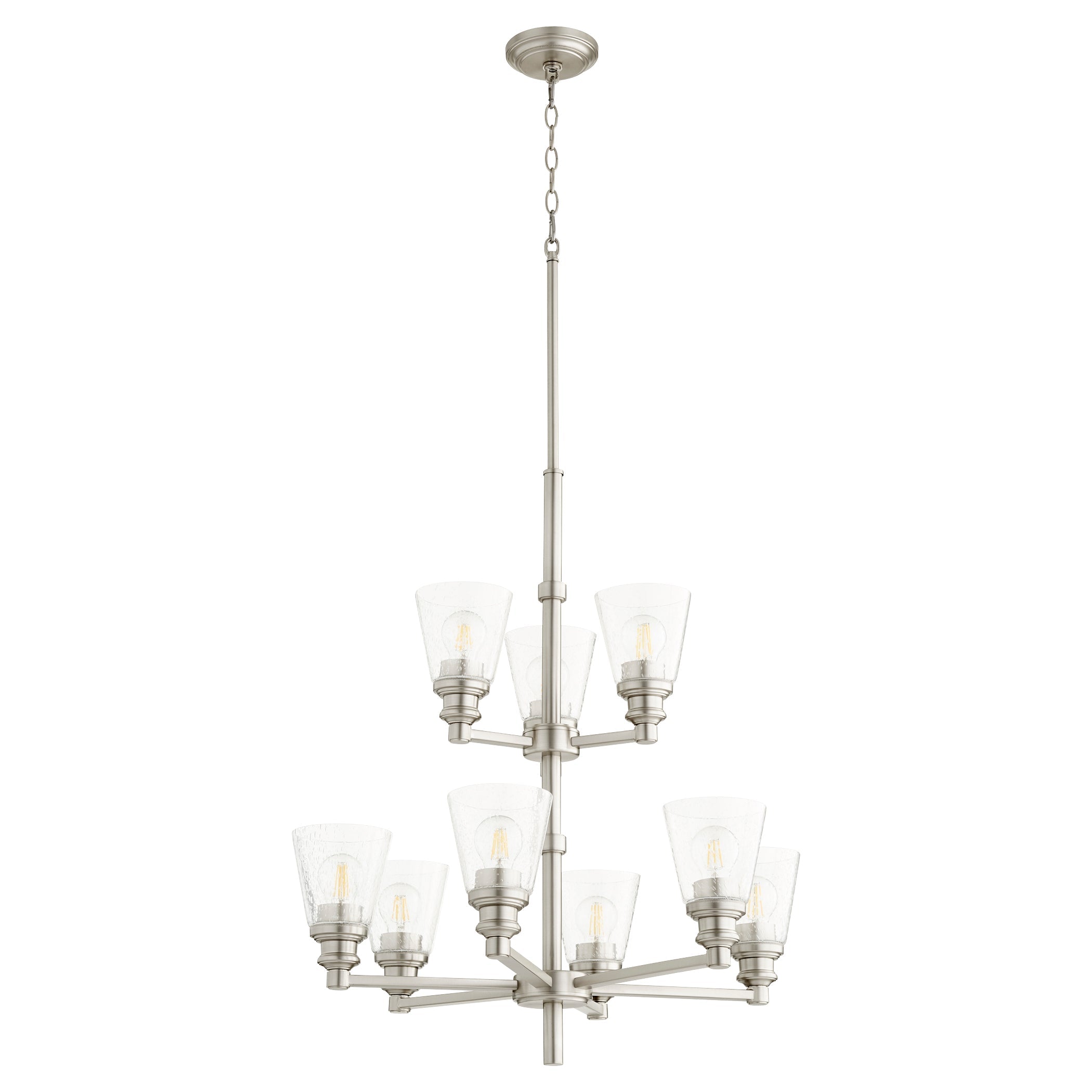 Quorum Dunbar 609-9-65 Chandelier - Satin Nickel