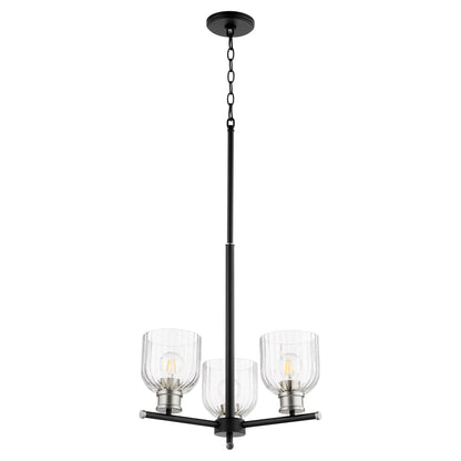 Quorum Monarch 610-3-6965 Chandelier - Textured Black W/ Satin Nickel
