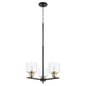 Quorum Monarch 610-3-6980 Chandelier - Textured Black W/ Aged Brass
