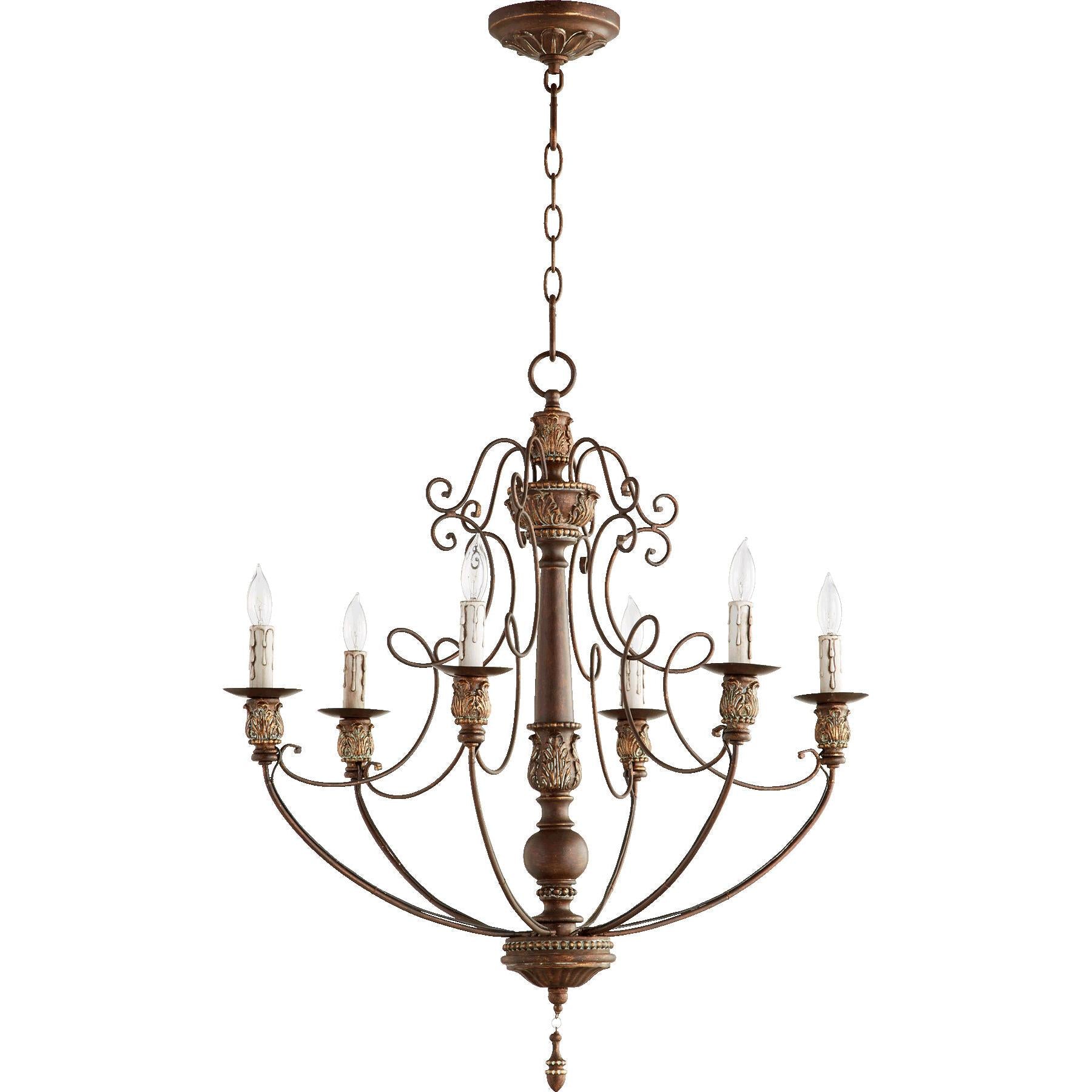 Quorum Salento 6106-6-39 Chandelier - Vintage Copper