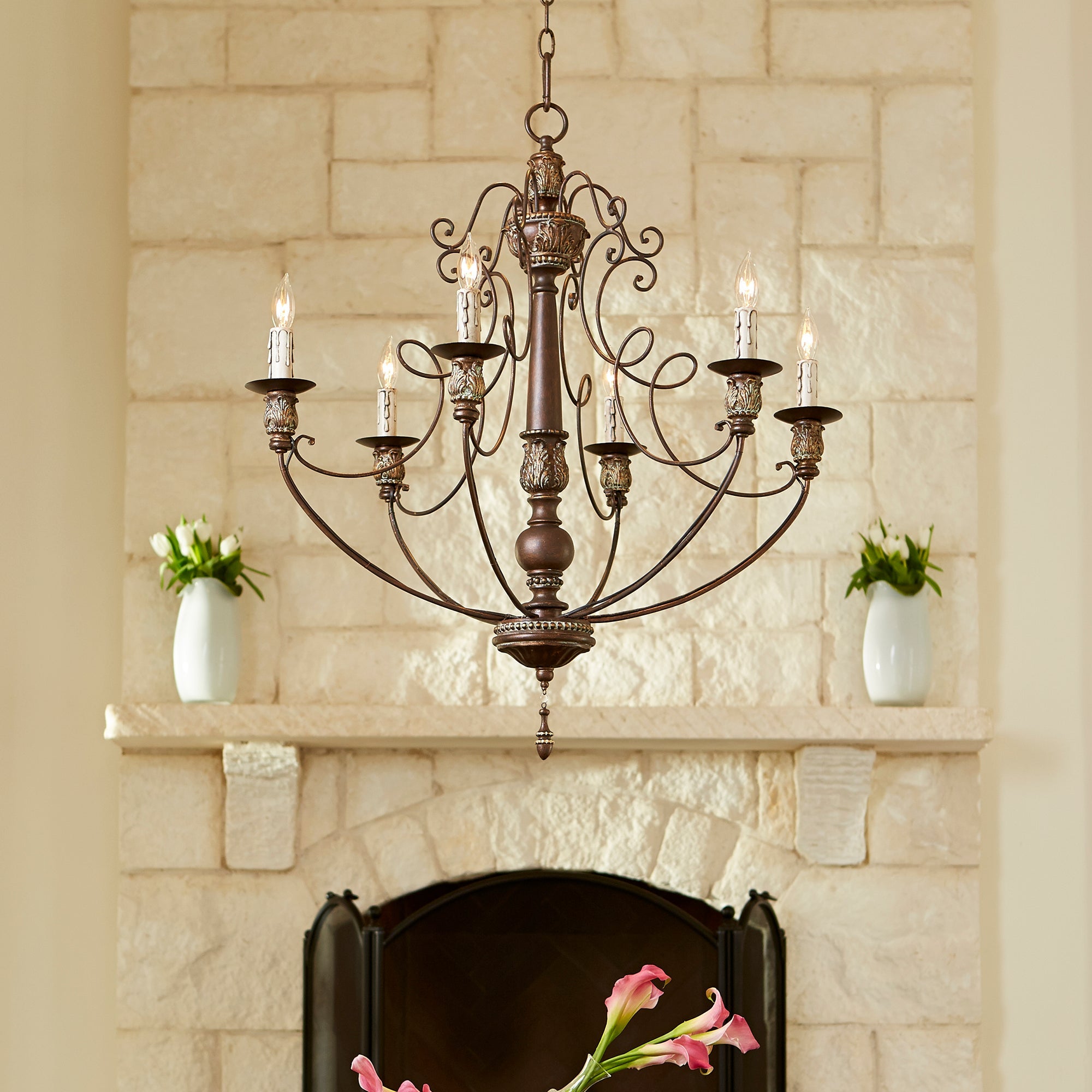 Quorum Salento 6106-6-39 Chandelier - Vintage Copper