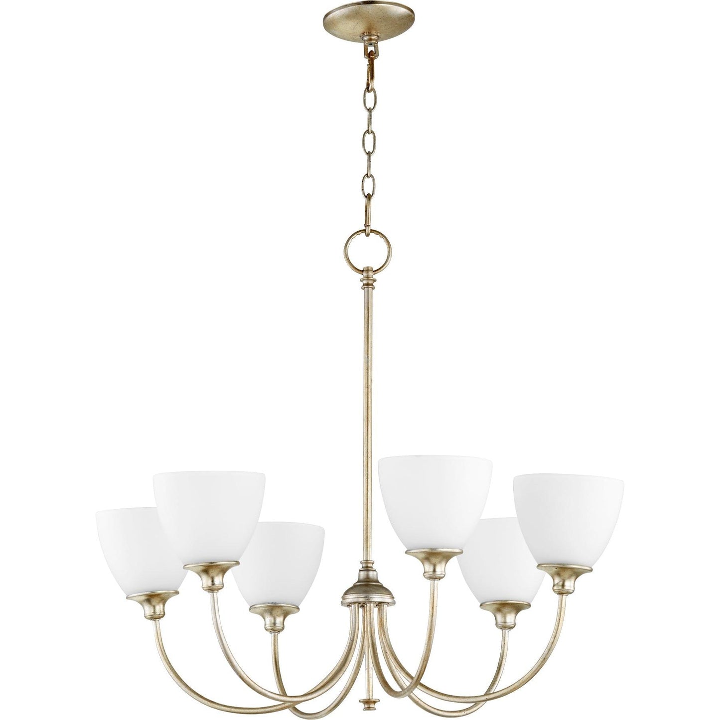 Quorum Celeste 6109-6-60 Chandelier - Aged Silver Leaf