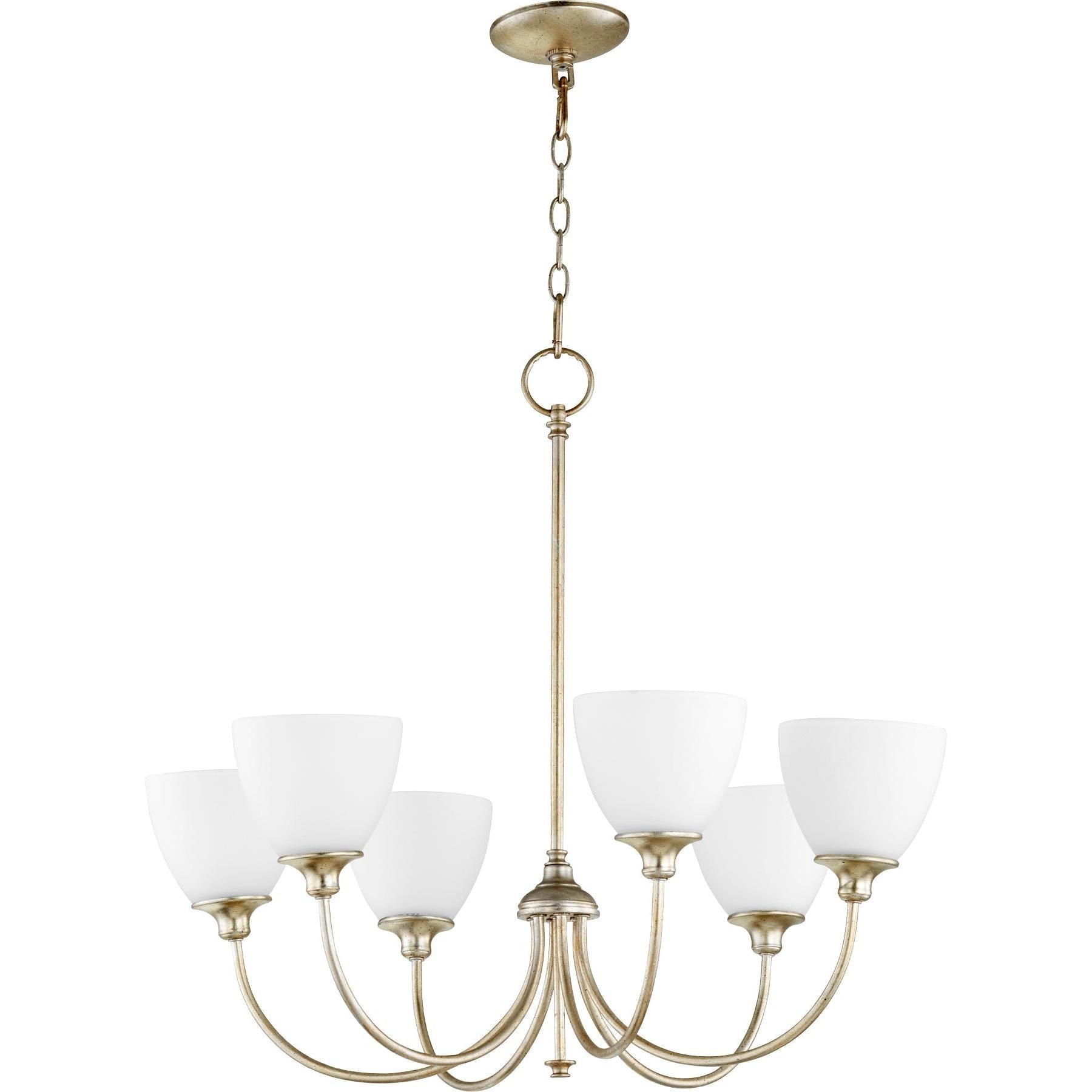 Quorum Celeste 6109-6-60 Chandelier - Aged Silver Leaf