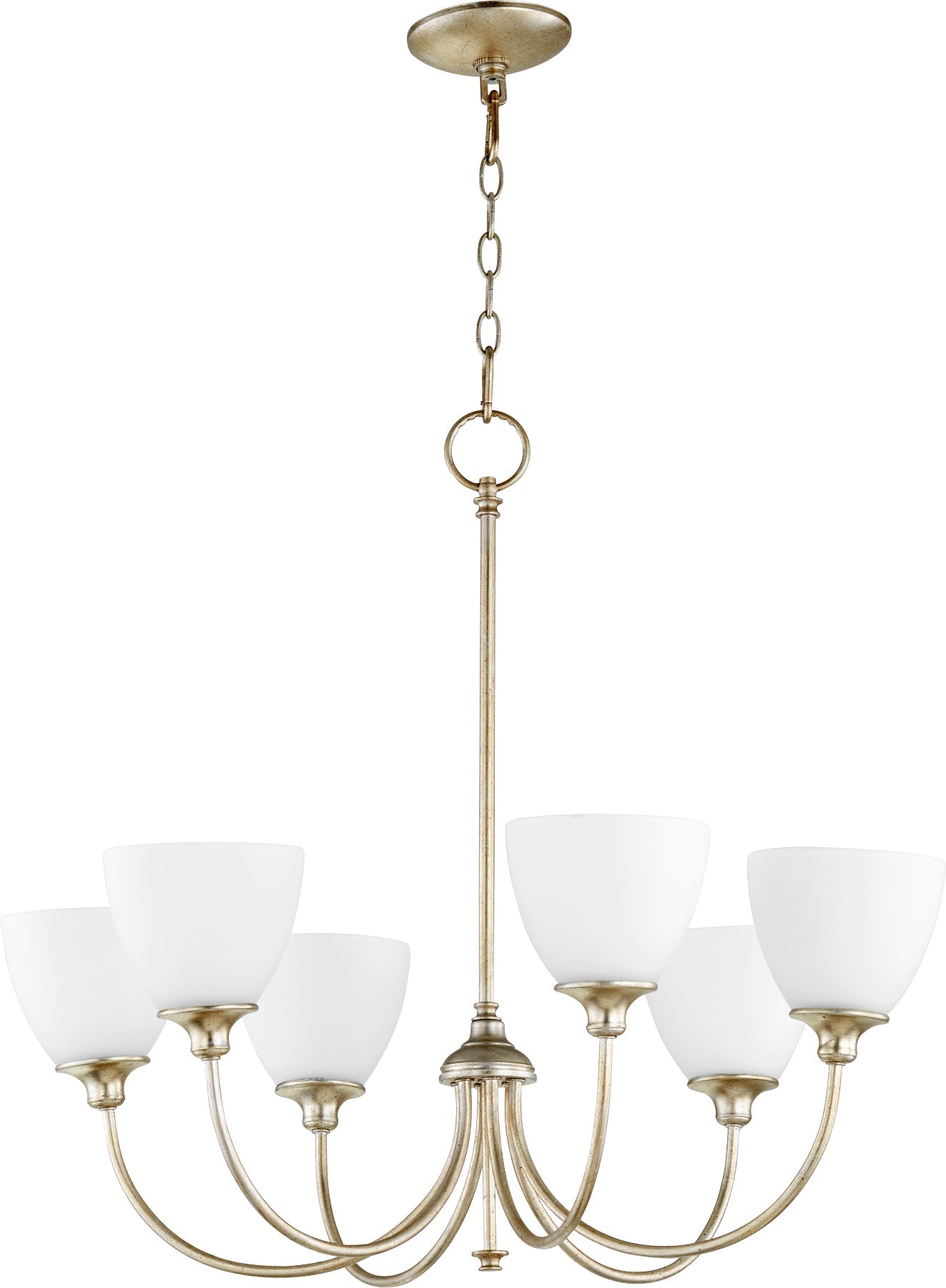 Quorum Celeste 6109-6-60 Chandelier - Aged Silver Leaf