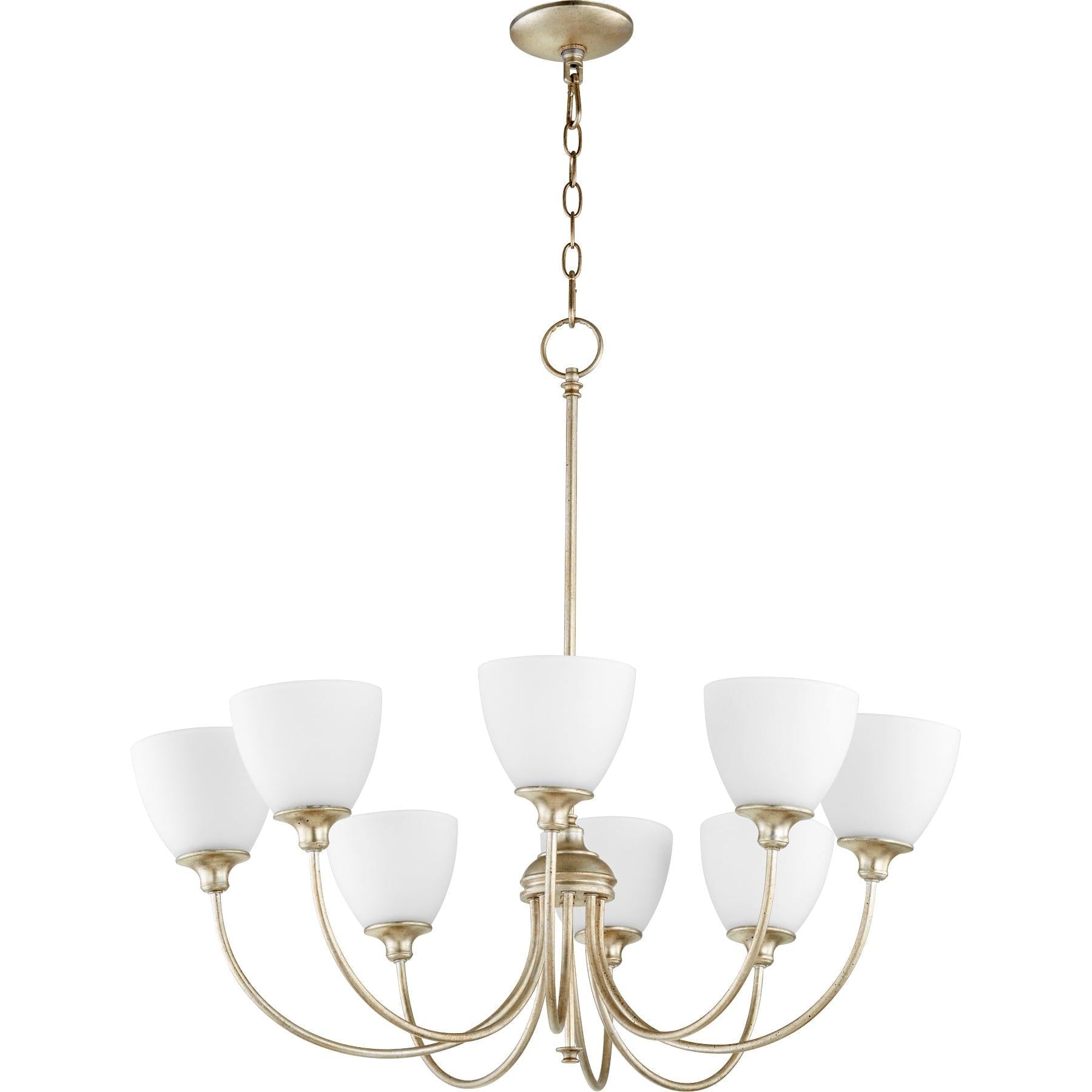 Quorum Celeste 6109-8-60 Chandelier - Aged Silver Leaf