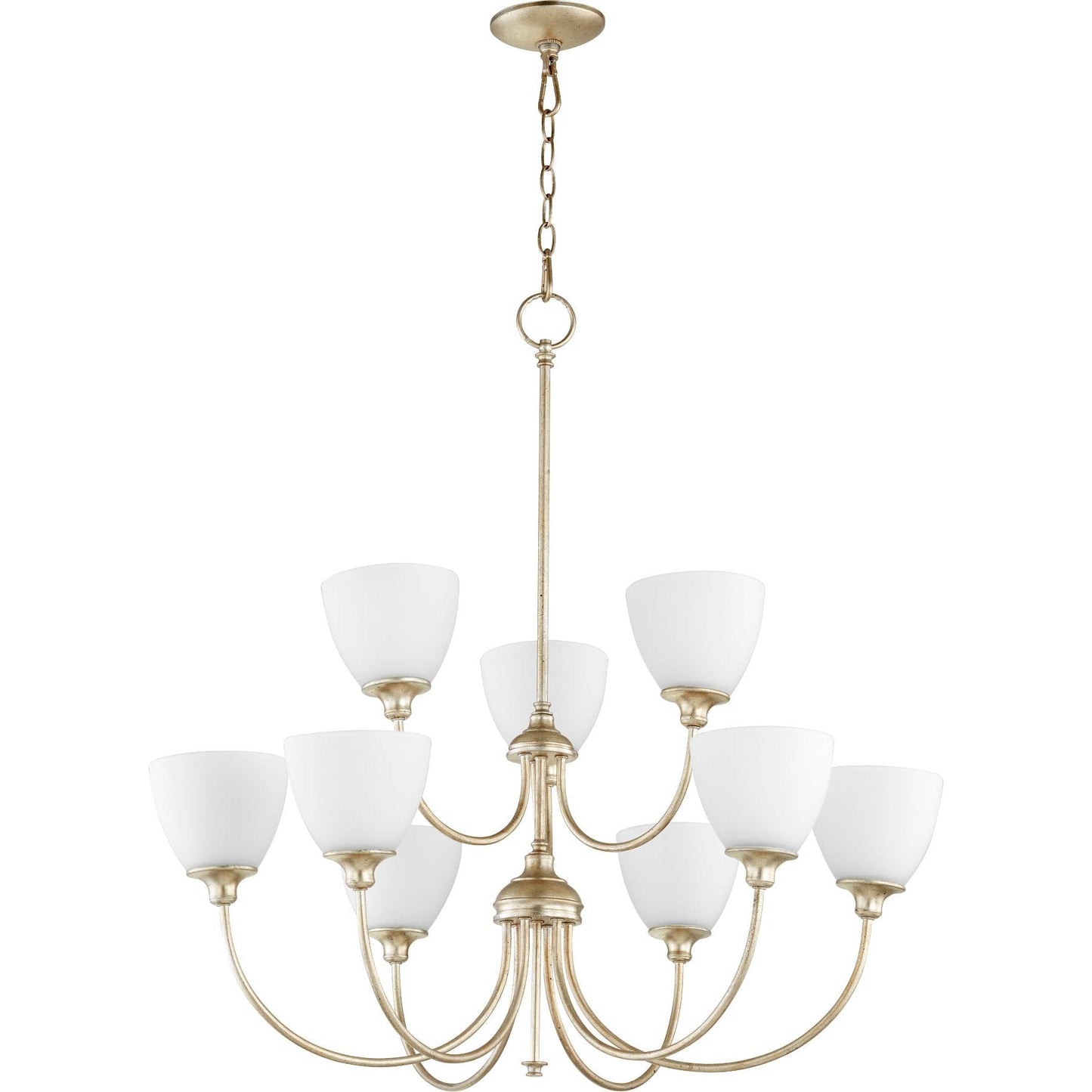 Quorum Celeste 6109-9-60 Chandelier - Aged Silver Leaf