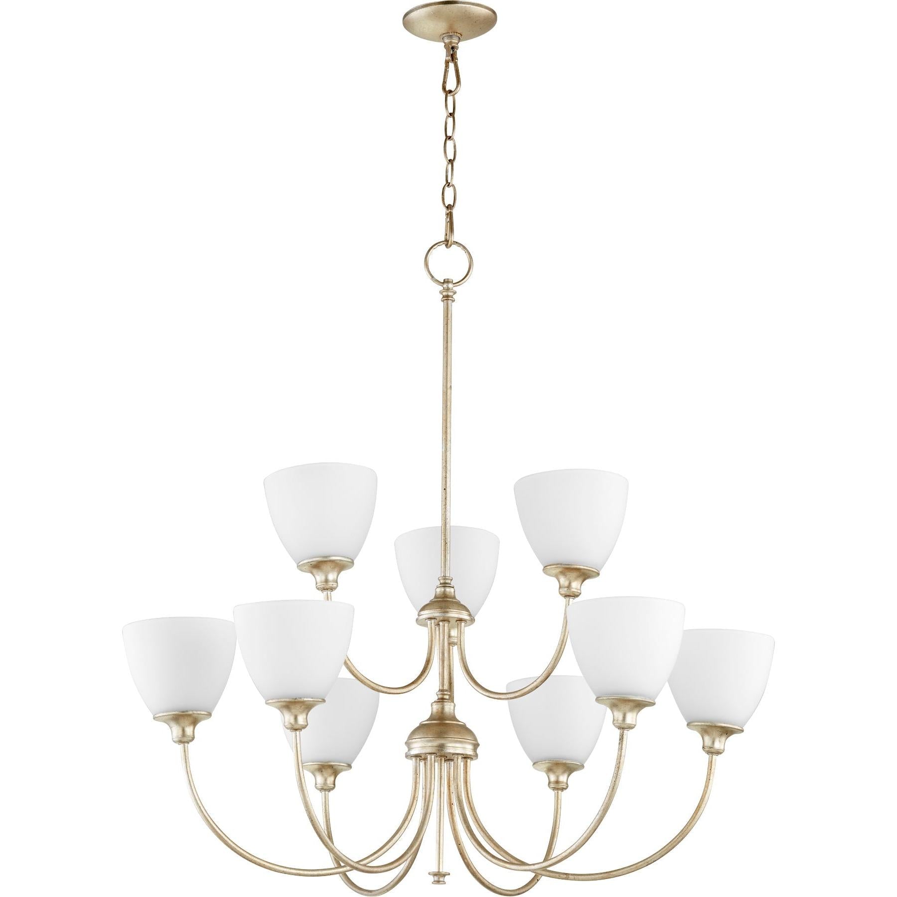 Quorum Celeste 6109-9-60 Chandelier - Aged Silver Leaf