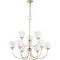 Quorum Celeste 6109-9-60 Chandelier - Aged Silver Leaf