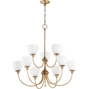 Quorum Celeste 6109-9-80 Chandelier - Aged Brass