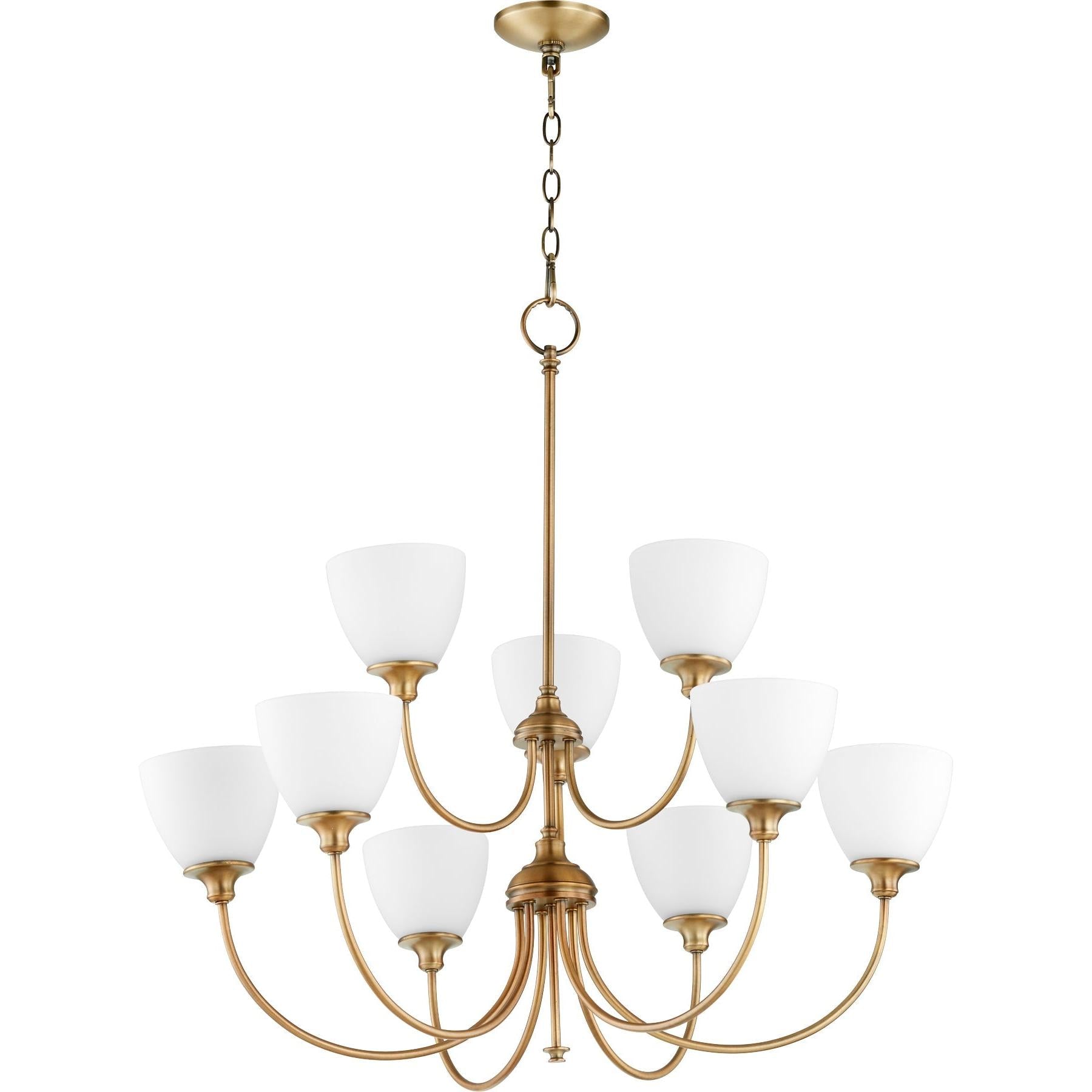 Quorum Celeste 6109-9-80 Chandelier - Aged Brass