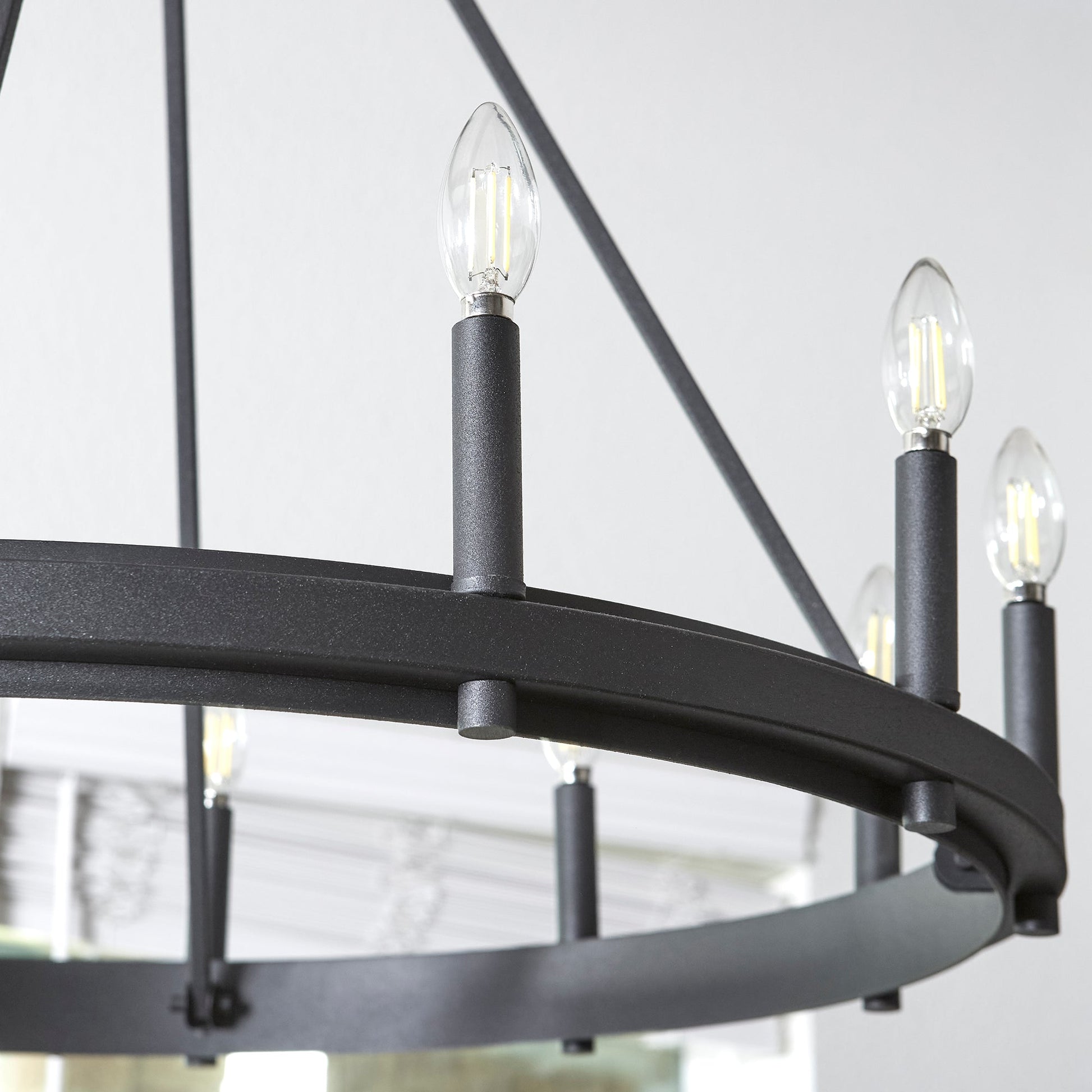 Quorum Aura 611-12-69 Chandelier - Textured Black