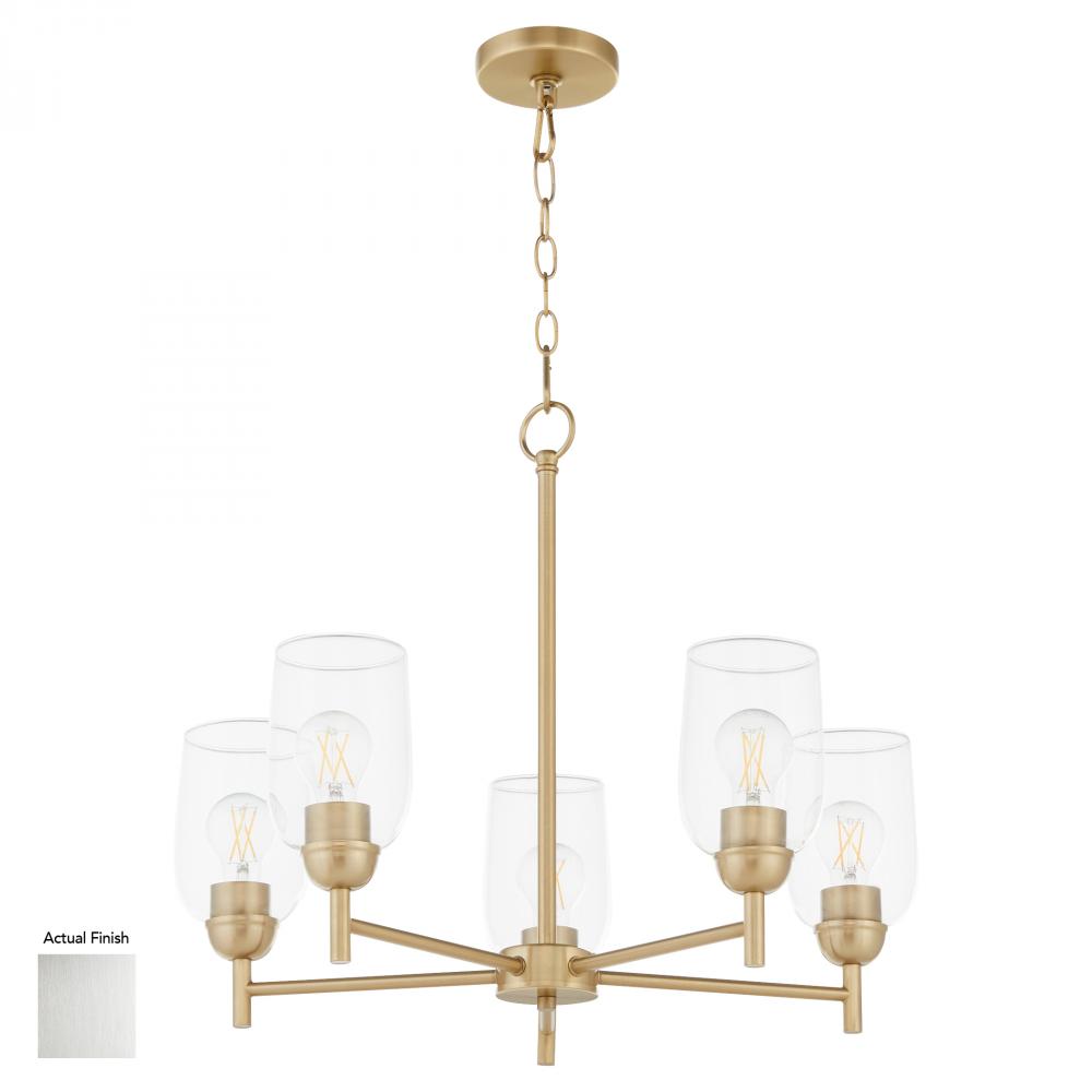 Quorum International VELETA 6112-5-65 Chandelier - Satin Nickel