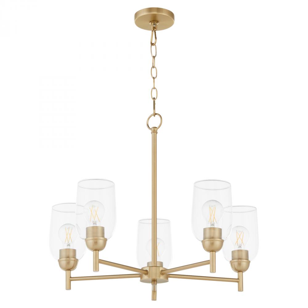 Quorum International VELETA 6112-5-80 Chandelier - Aged Brass